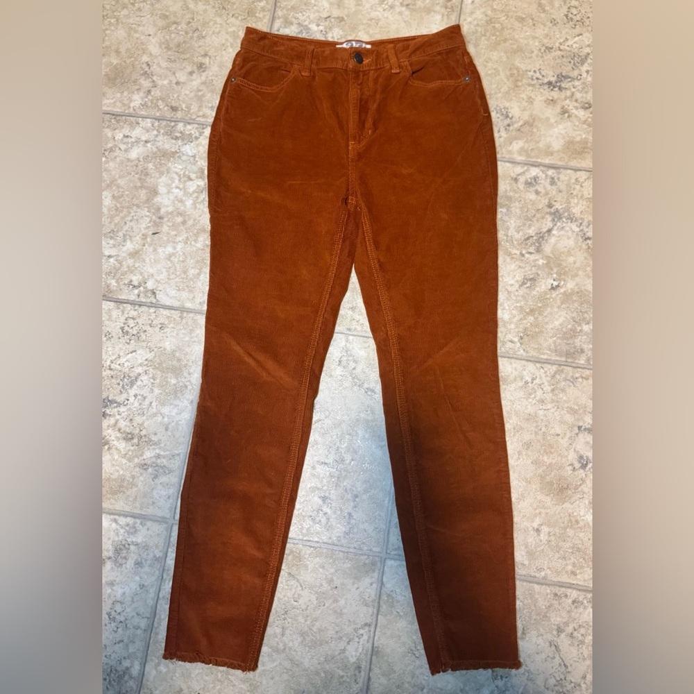 Free People We The People Rust Corduroy Skinny Jeans Size 27 High Rise Cropped - Picture 2 of 9